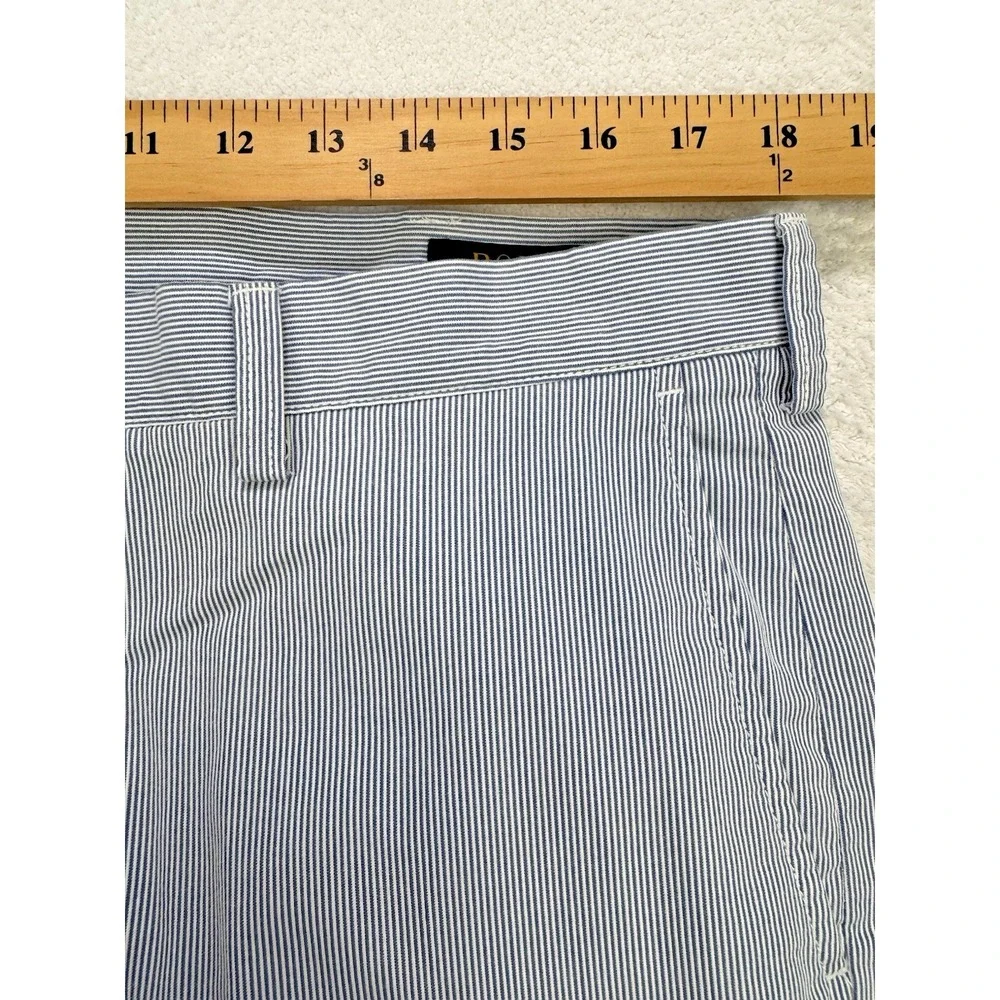 Polo Ralph Lauren Pants‎ Mens 36W 34L Blue White Stripe Seersucker Bleecker